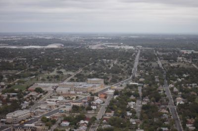 From the top of the tower of the Americas. Of course, it was cloudy/hazy that day...
